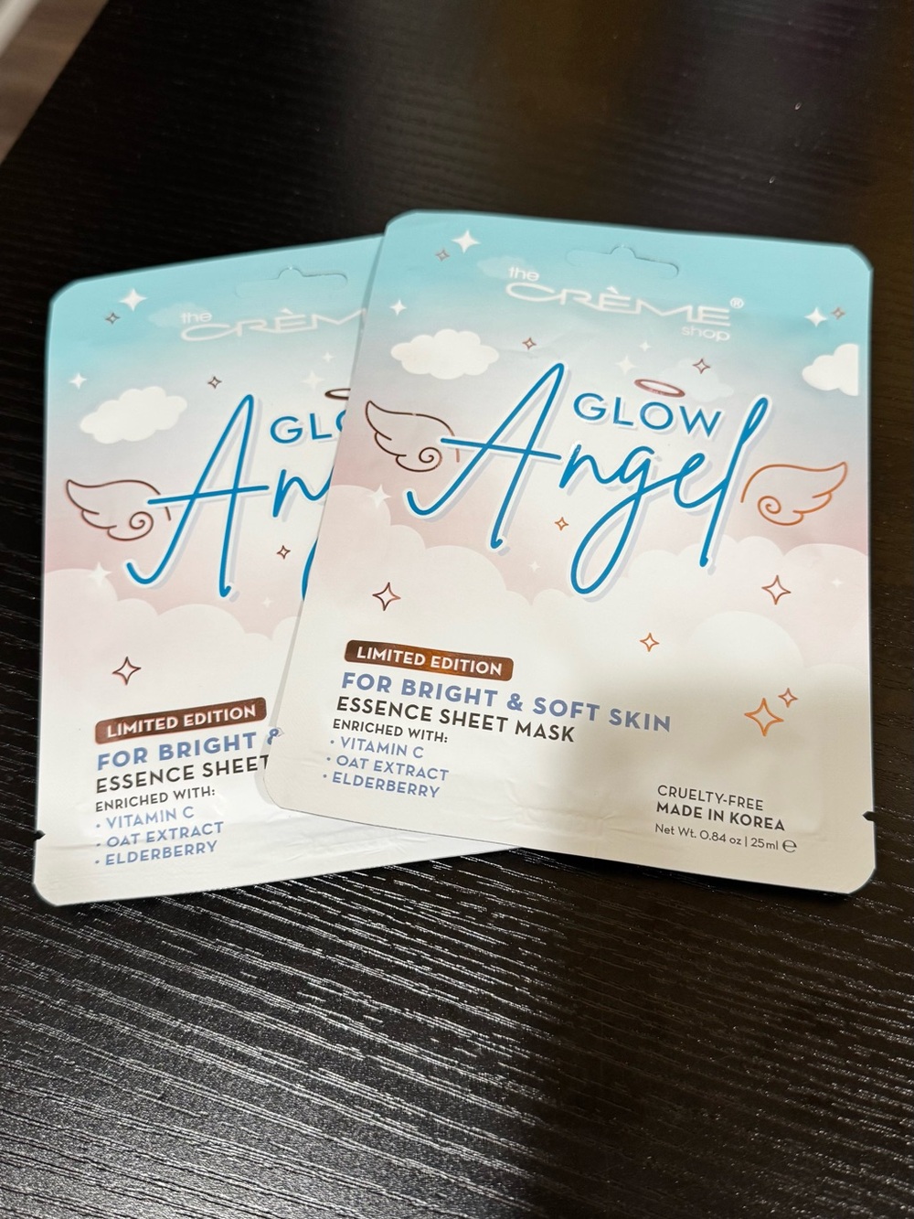 The Crème shop Glow Angel Limited Edition Essence Sheet Mask - K-beauty 2 masks